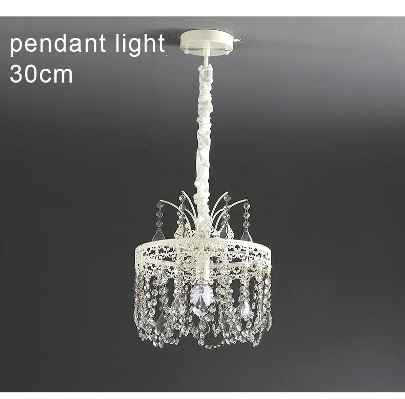 Modern 6-Light Crystal Chandelier LED Ceiling Light with E14 Bulb Base