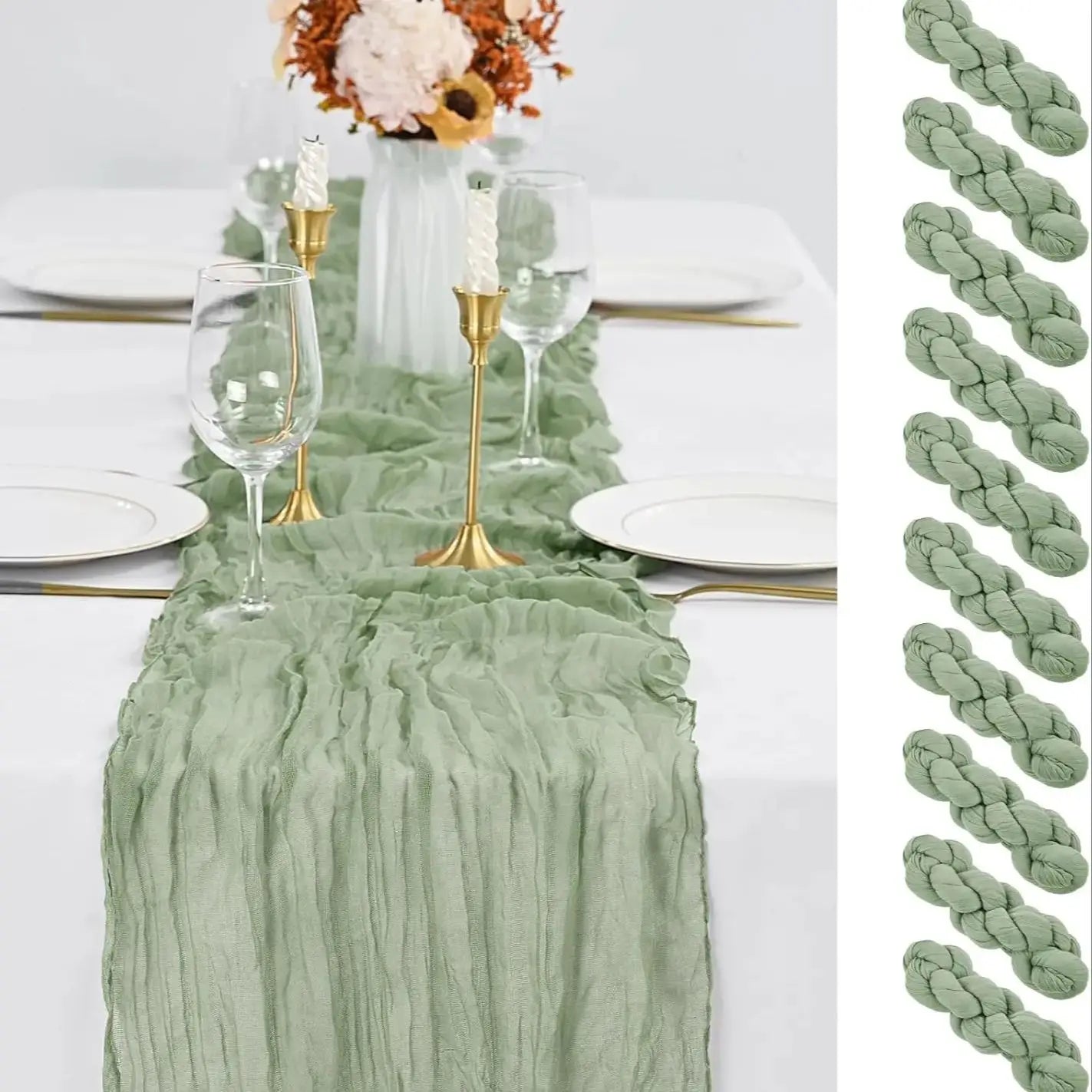 Boho Gauze Table Runners Set of 10
