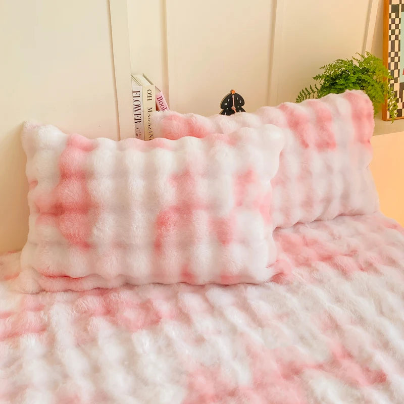 2pcs Fluffy Plush Pillowcase 48x74cm Winter Warm Thickness Pillow Sham