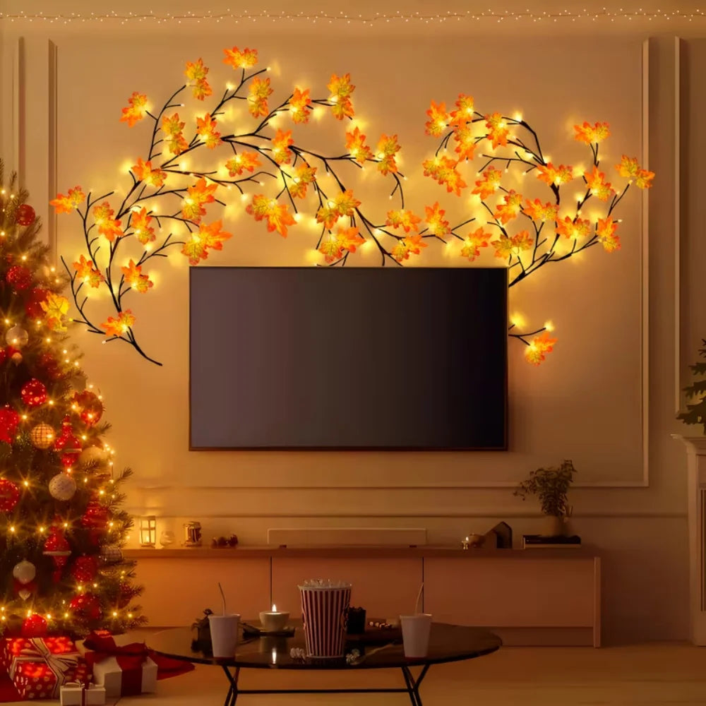 48 LED Lighted Maple Leaf Garland
