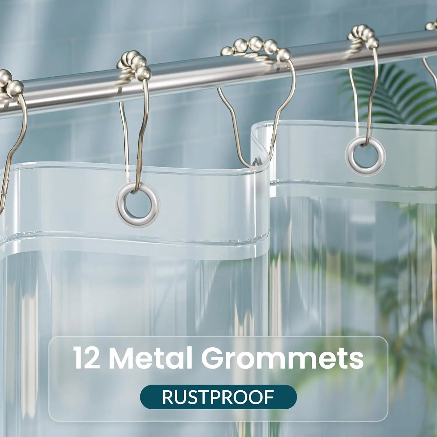 Clear Shower Curtain Liner, Peva 72x72 Lightweight Waterproof
