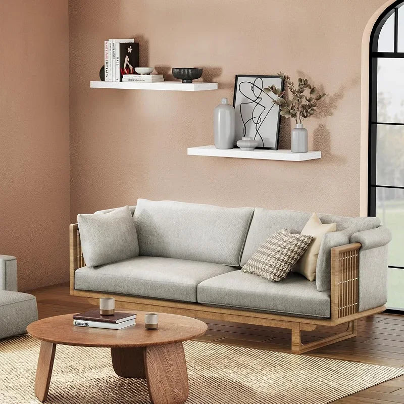 Solid Wood Floating Bookshelf