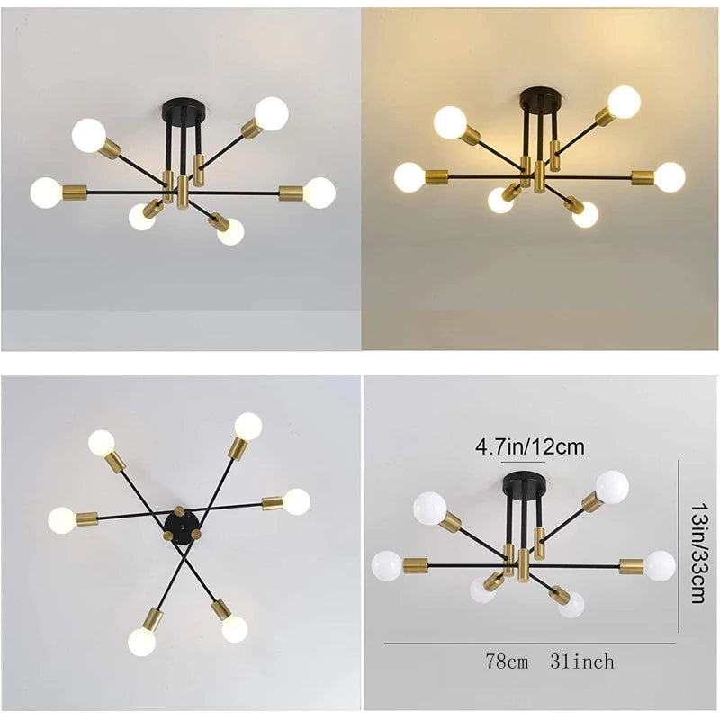 Retro Industrial Iron Ceiling Chandelier