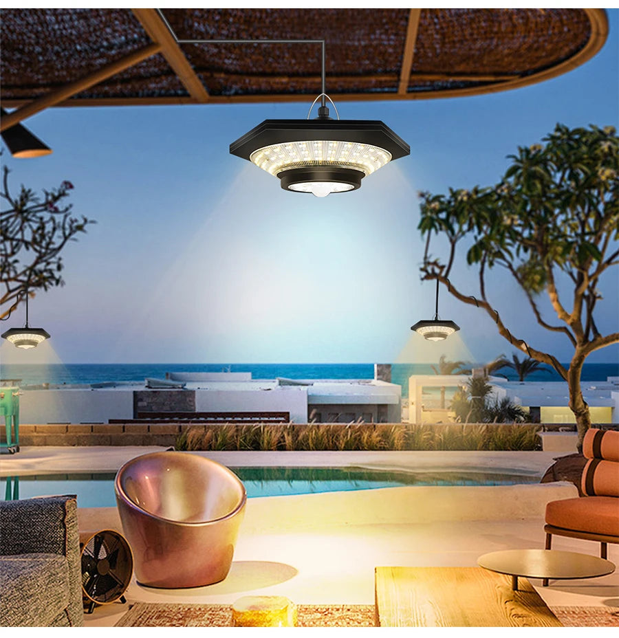Solar Shed Light Solar Pendant Light Indoor Outdoor 228/180 LED 1000LM