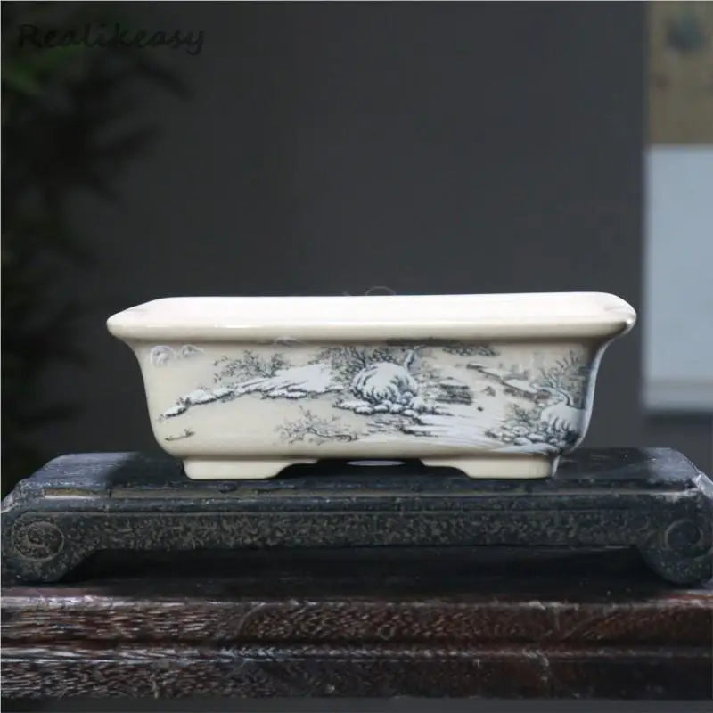 6Size Purple Sand Flower Pot Ceramic Bonsai Pot Handmade