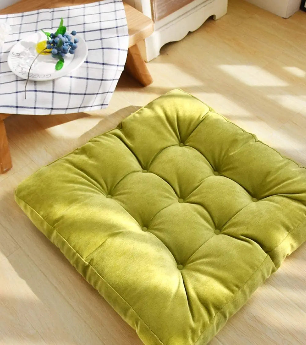 Corduroy Tufted Square Floor Cushion