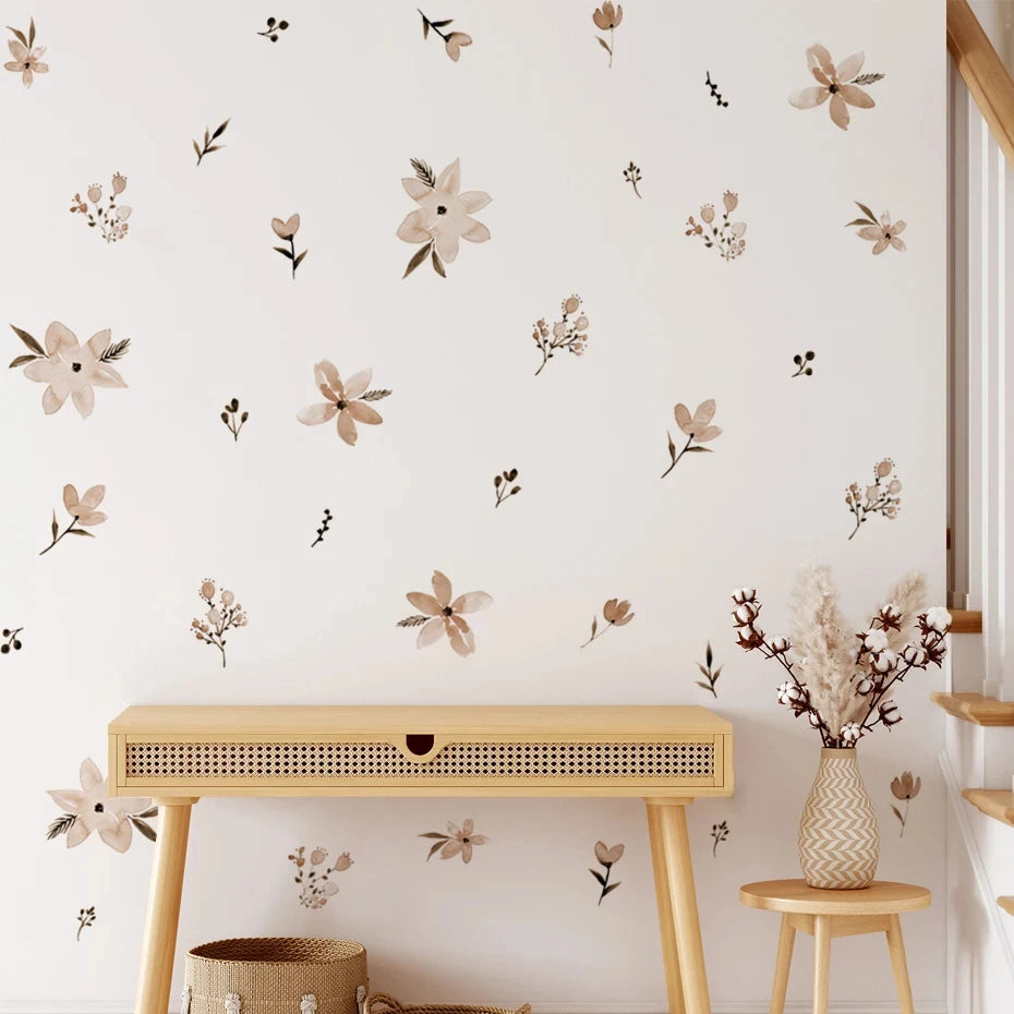 Boho Watercolor Flower Wall Decals