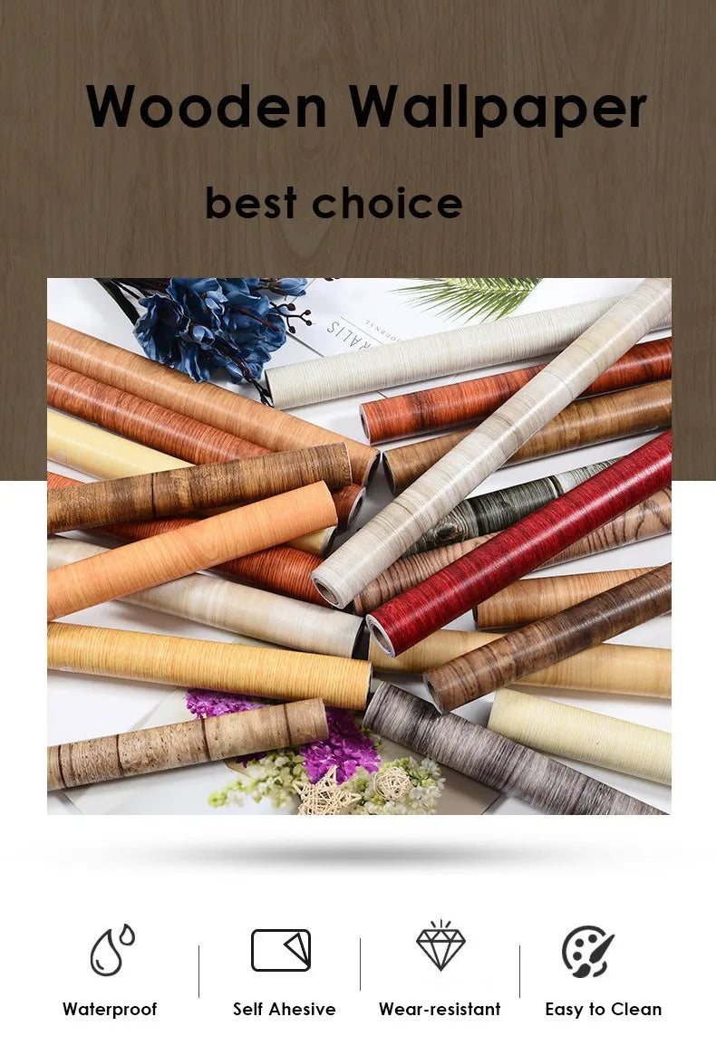 Wood Grain Self Adhesive Wallpaper