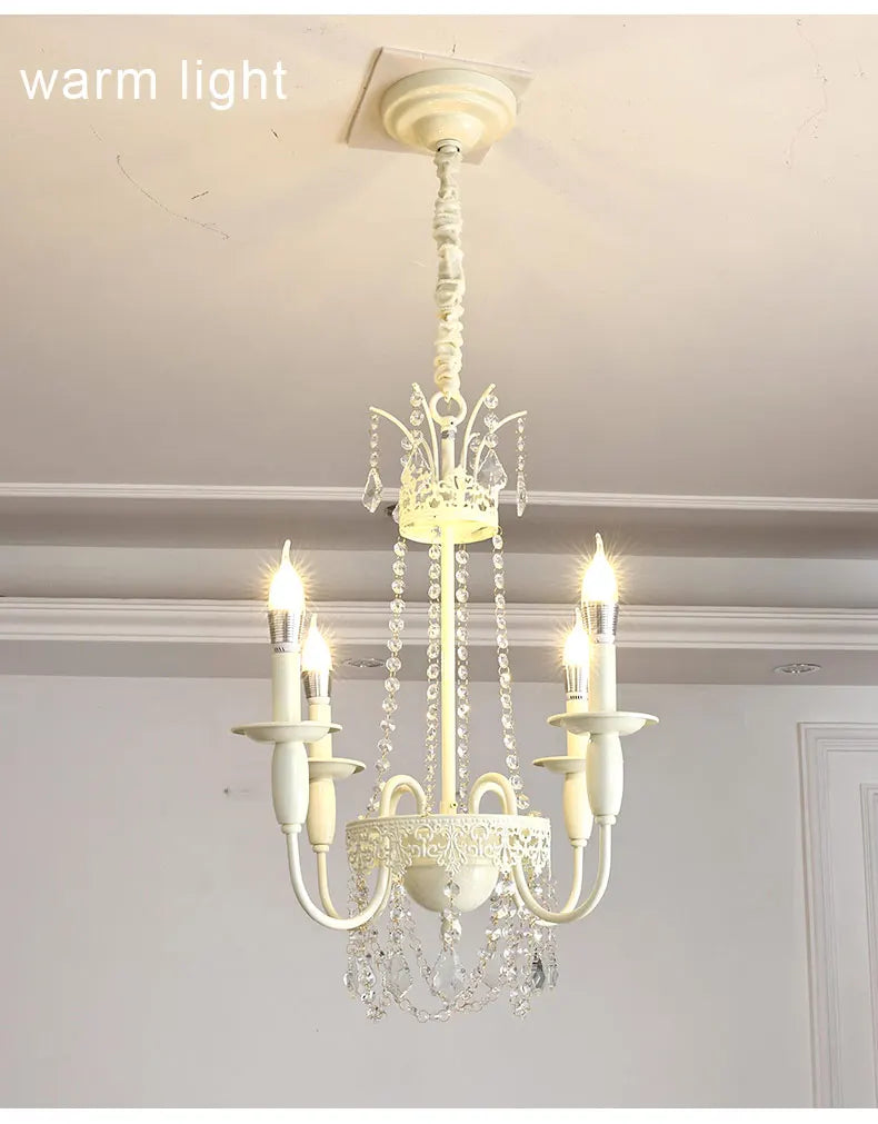 Modern 6-Light Crystal Chandelier LED Ceiling Light with E14 Bulb Base
