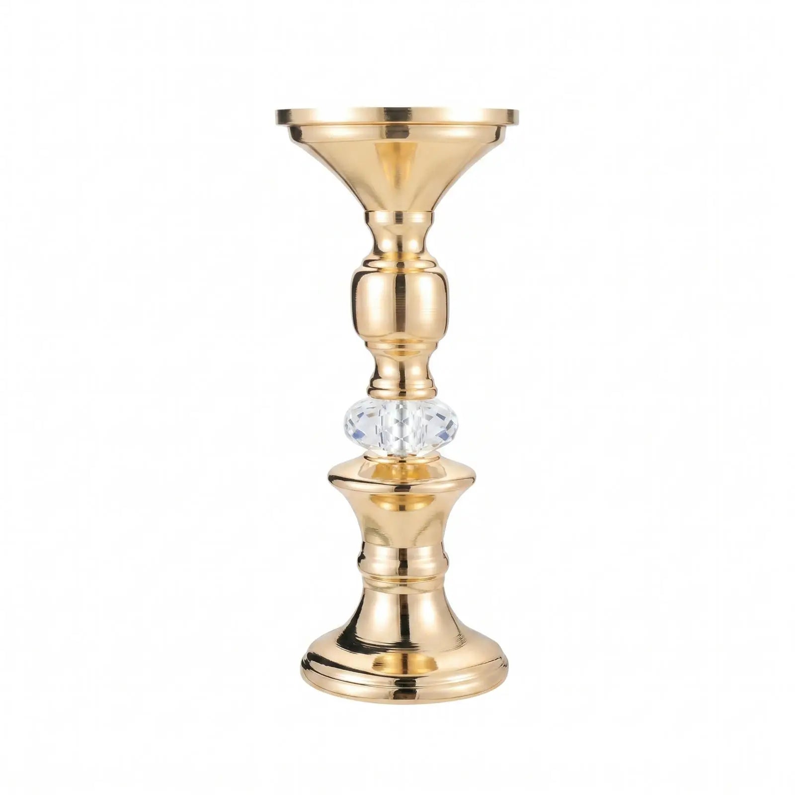 Gold Metal Pillar Candlestick Holders Vintage Pillar Candle Holders