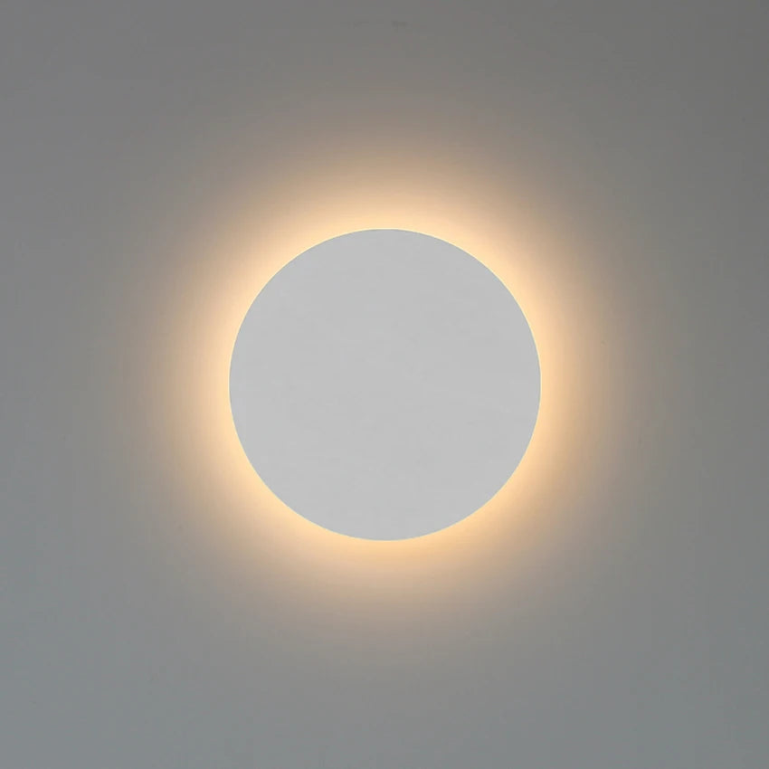 Modern Round Wall Lamp 15cm/20cm LED Black/White/Gold Aluminum Acrylic