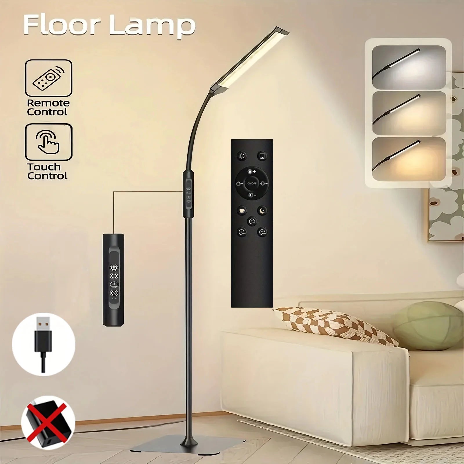Touch Control Swivel Floor Lamp
