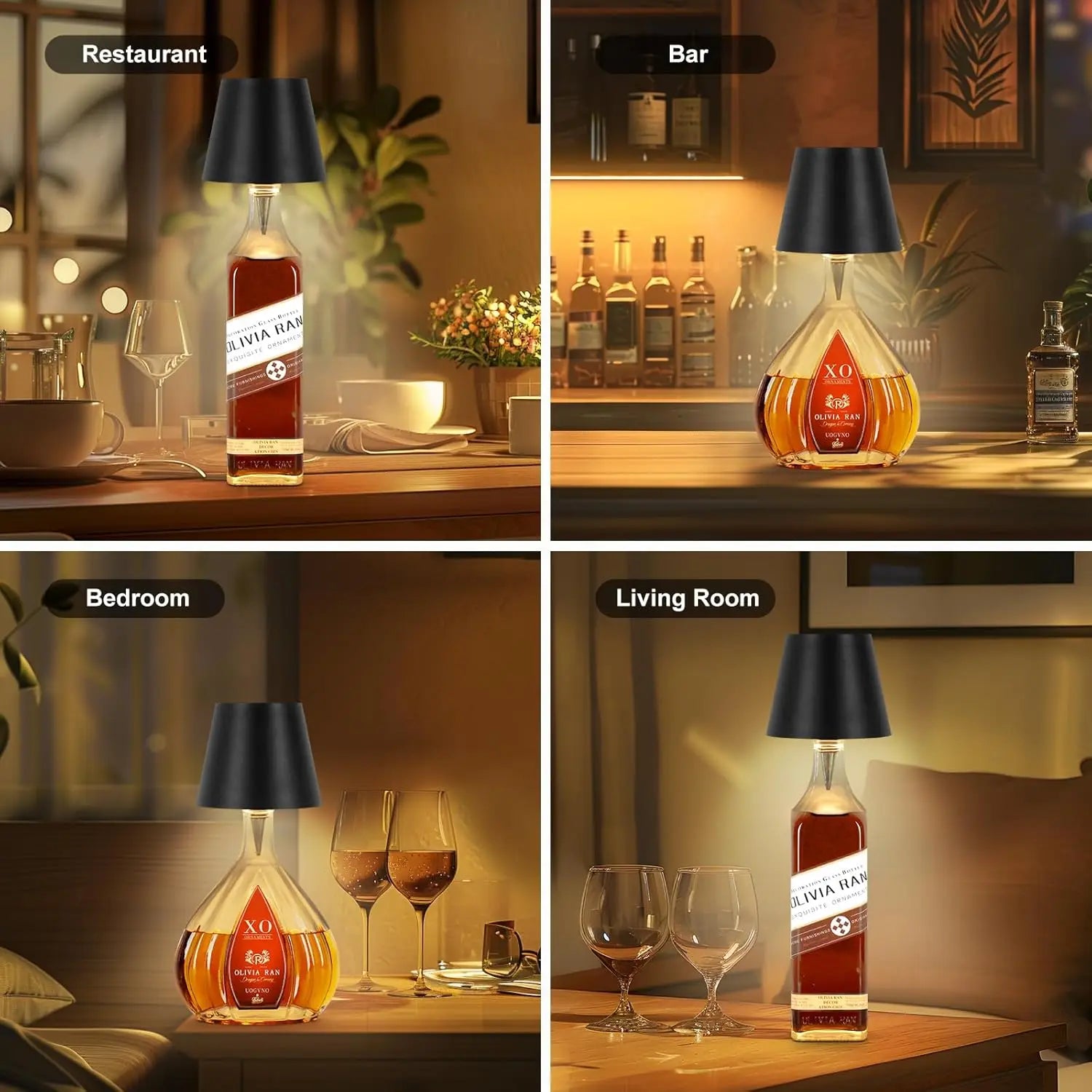 Wireless Wine Bottle Table Lamp