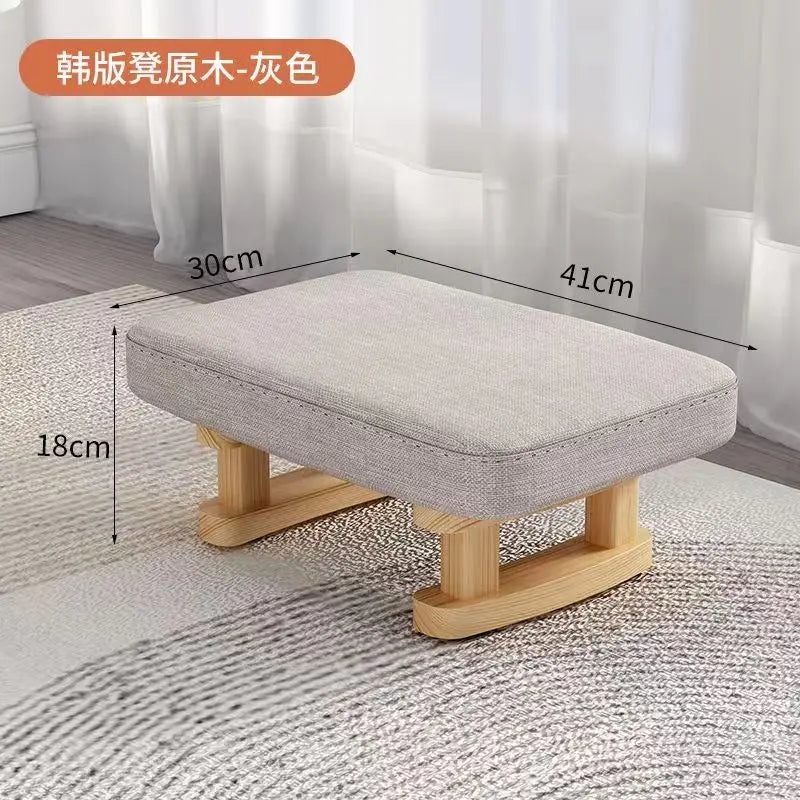 Solid Wood Shoe Changing Stool, Low Foot Rest