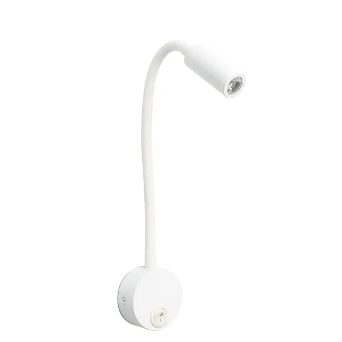 Bronze 3W LED Reading Light Black White Silver Gooseneck Wall Lamp
