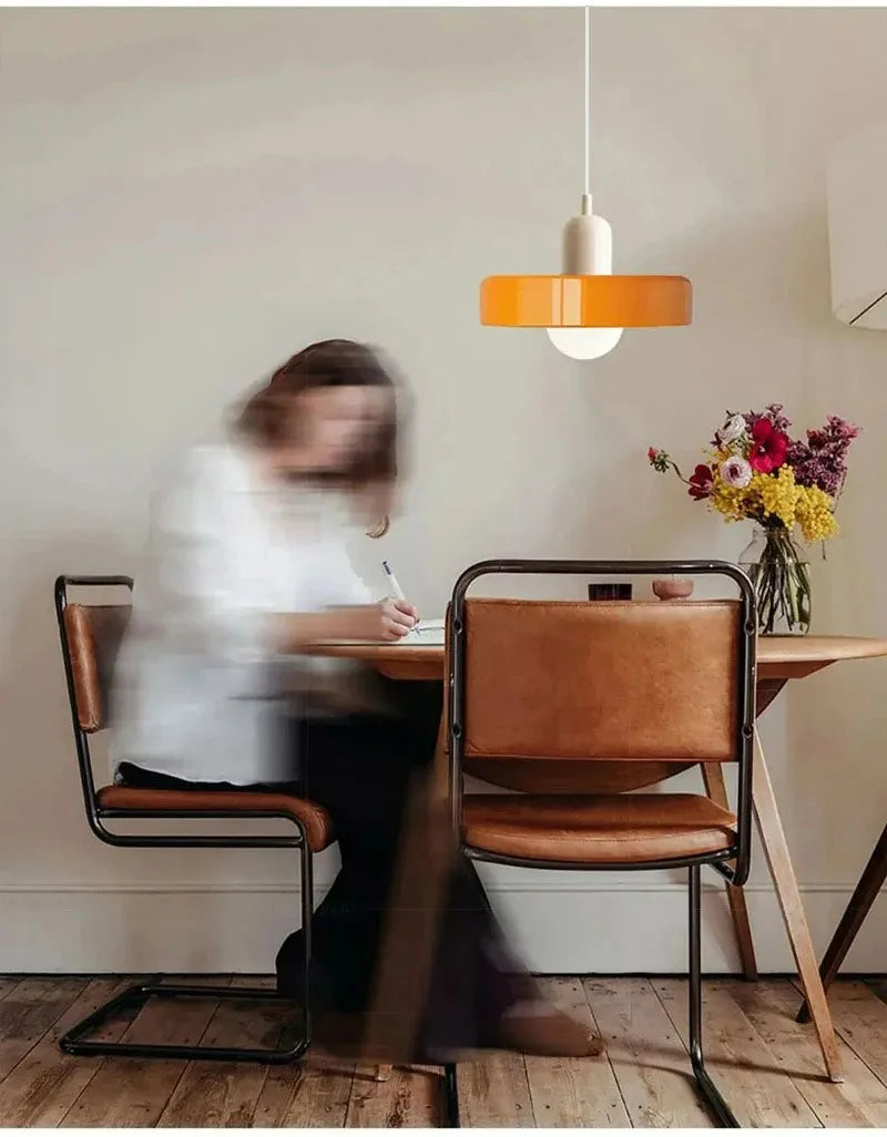 Nordic Retro Glass Pendant Lamps Indoor E27 LED Chandelier