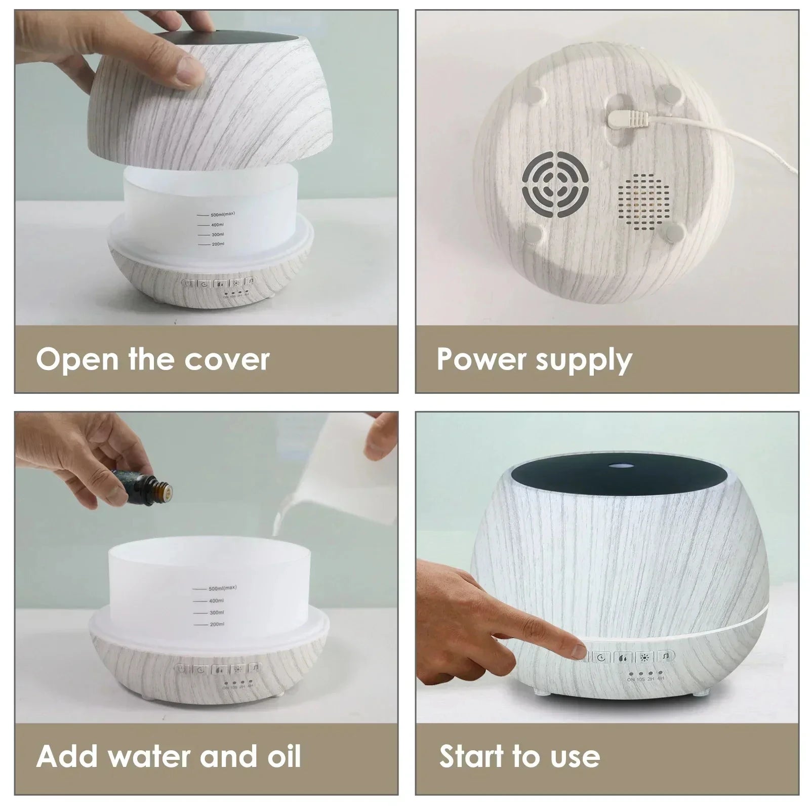 Smart WiFi Humidifier Aromatherapy Essential Oil Diffuser 500mL 7 Color