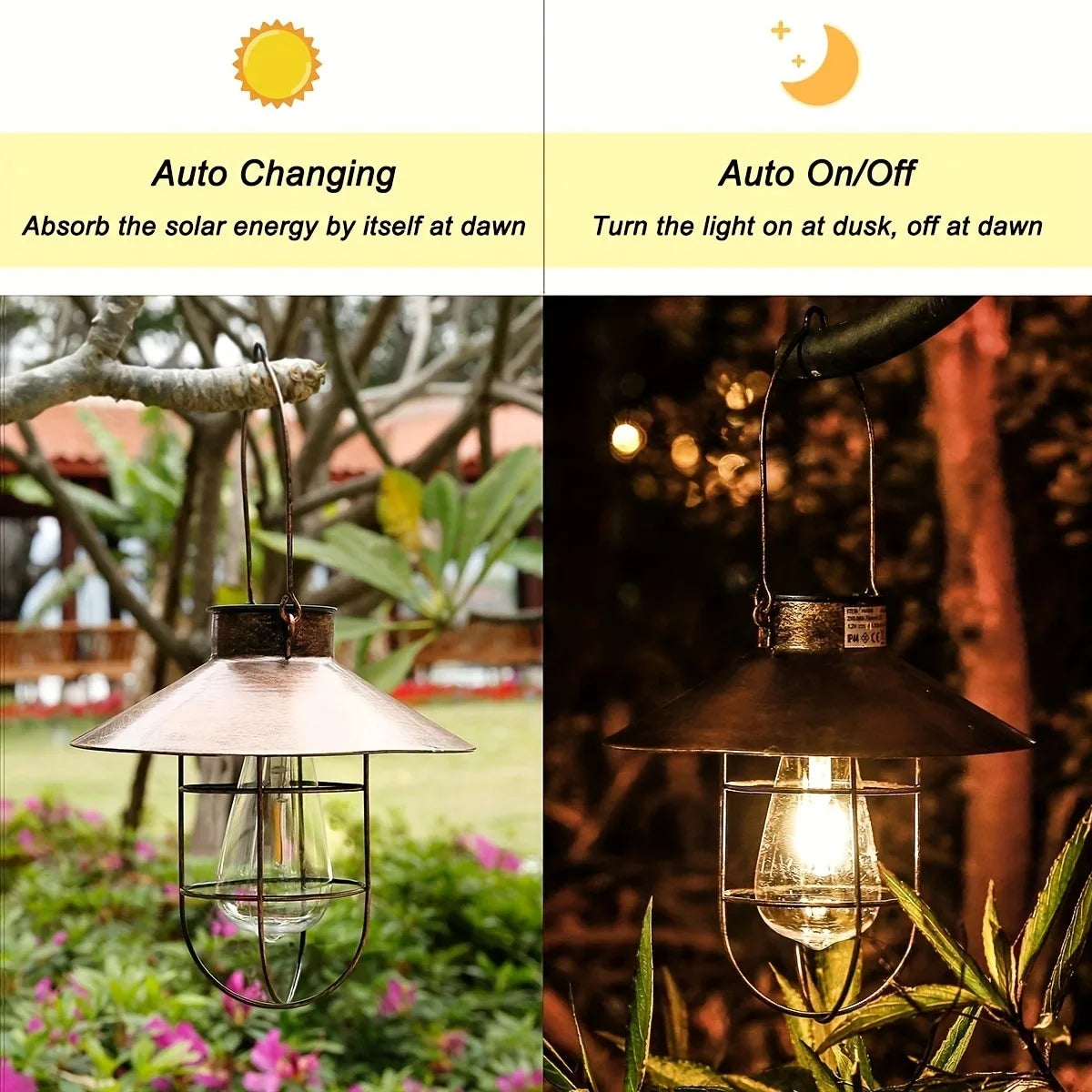 1PC Solar Iron Chandelier - Outdoor Courtyard Garden Art Lamp