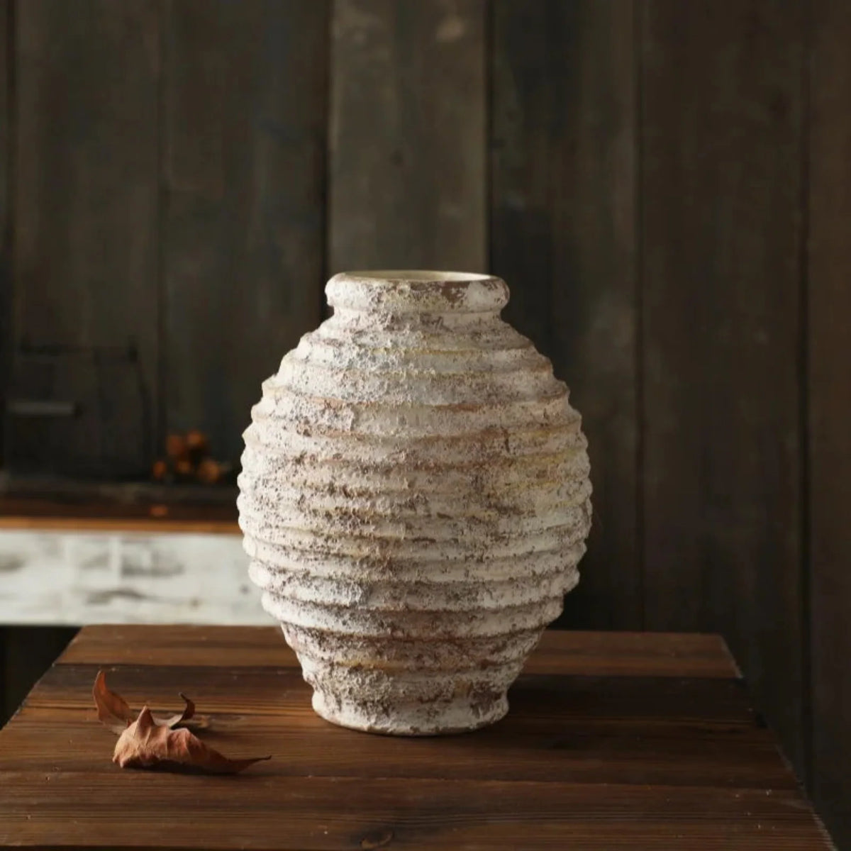 Tall Rustic Reactive Glaze Ceramic Vase, Handmade Clay