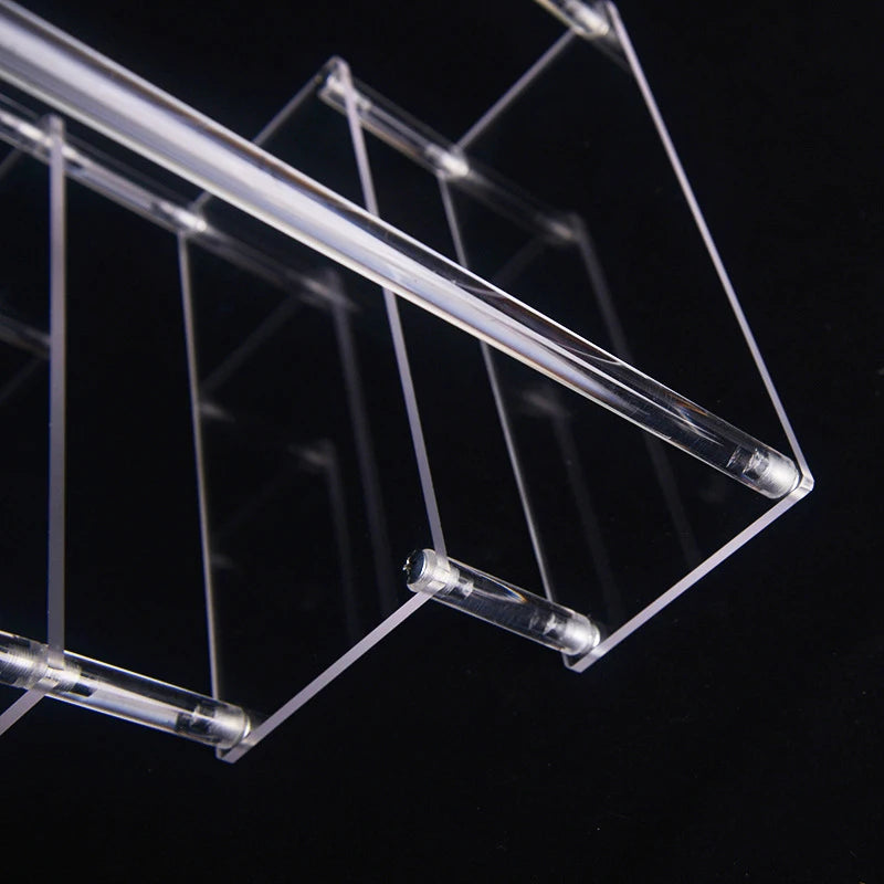 1-4 Tier Acrylic Display Stand Durable Display Rack For Cupcake Perfume Doll Transparent Trapezoidal Blind Box Storage Shelf