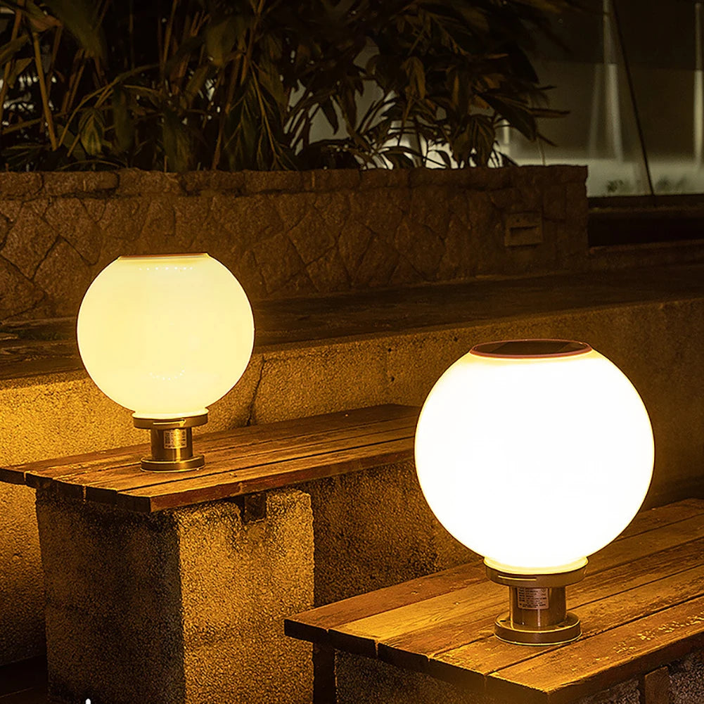 Solar Light Outdoor Fixtures Courtyard Garden Lawn Street Lights Round