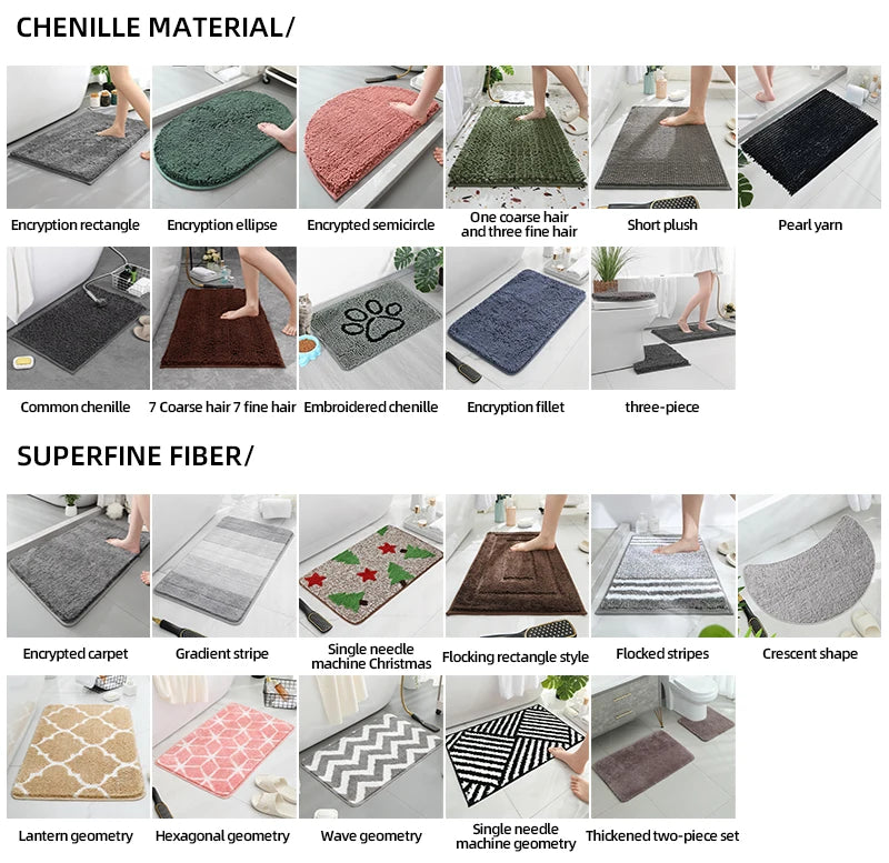 Stone Pattern Bathroom Mat Set
