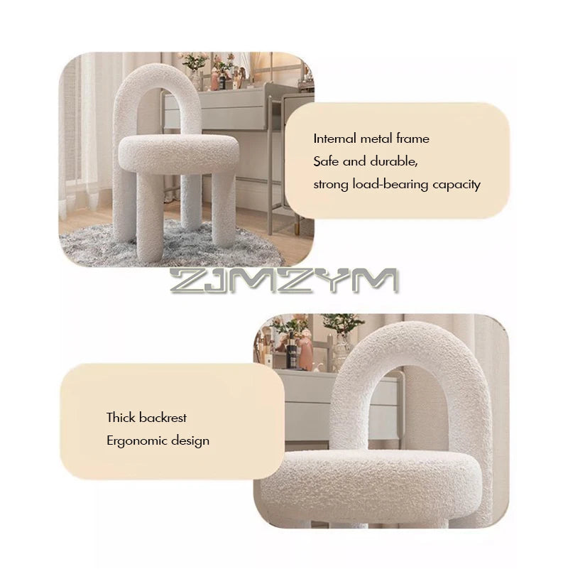 Round Velvet Vanity Stool Footrest