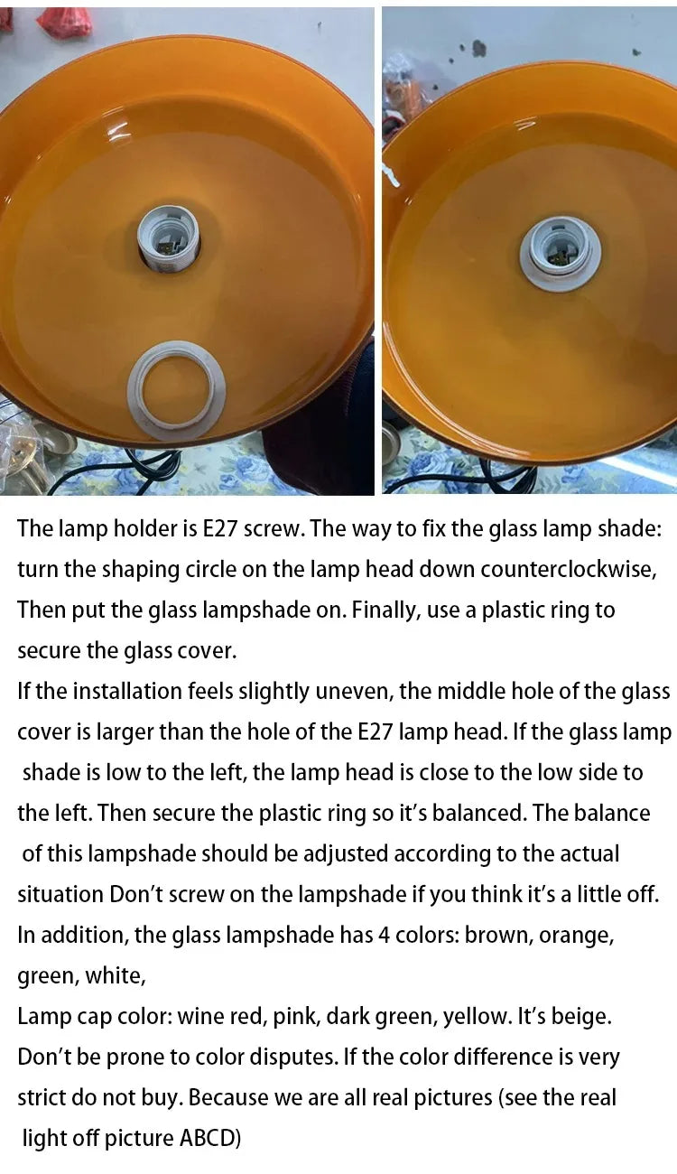 Nordic Retro Glass Pendant Light