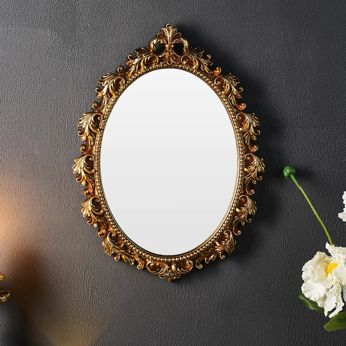 Golden Oval Wall Mirror
