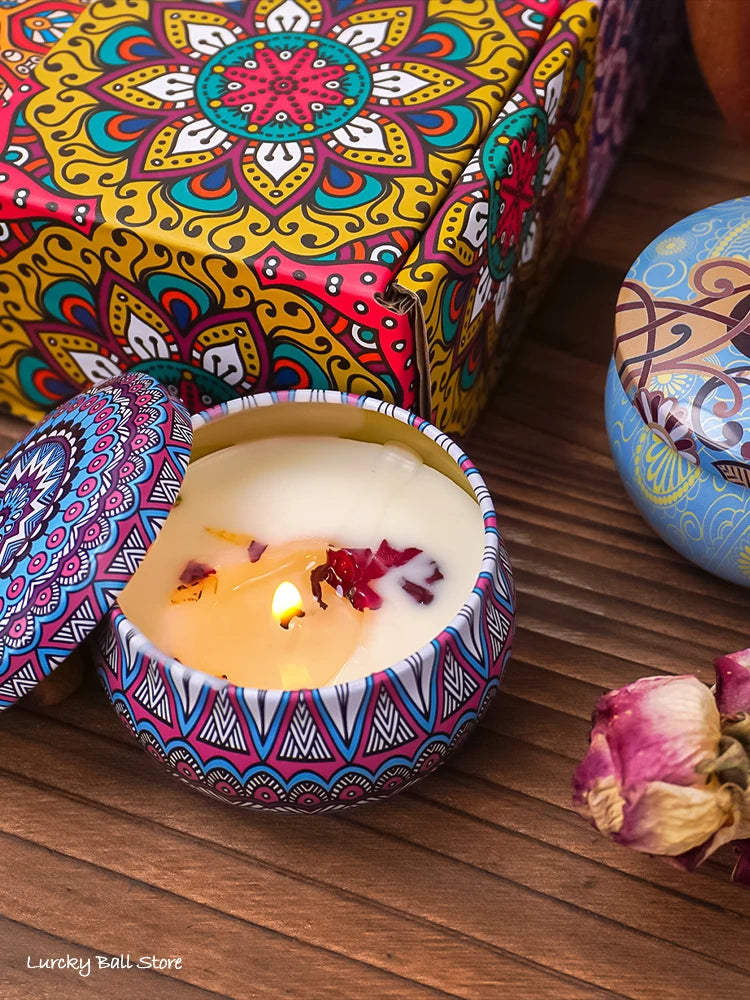 4Pcs/Box Scented Long Lasting Smokeless Fragrance Candle Jar Soy