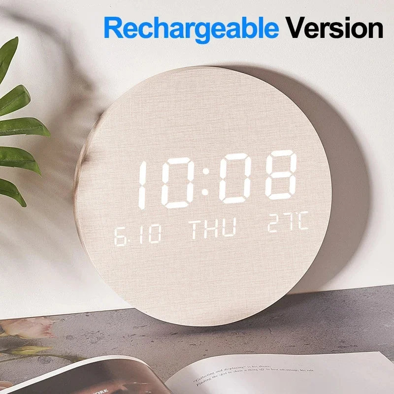 LED Digital Wall Clock Temperature Date Time Multi-function Display