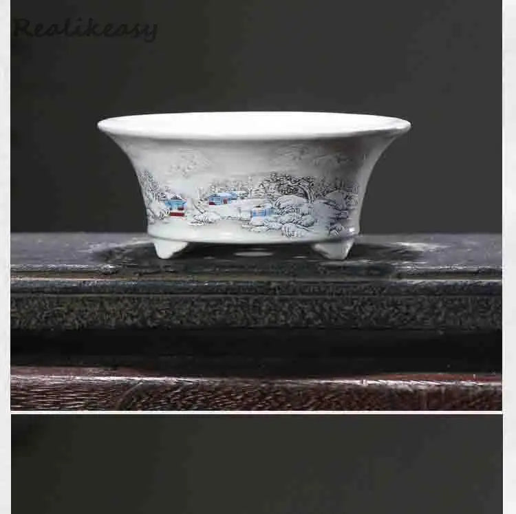 6Size Purple Sand Flower Pot Ceramic Bonsai Pot Handmade