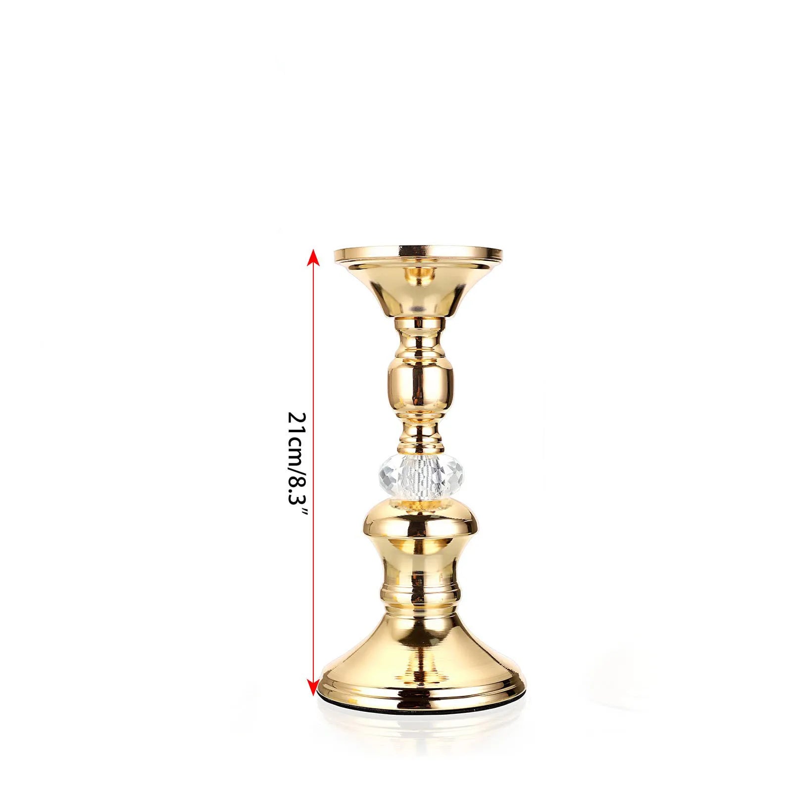 Gold Metal Pillar Candlestick Holders Vintage Pillar Candle Holders