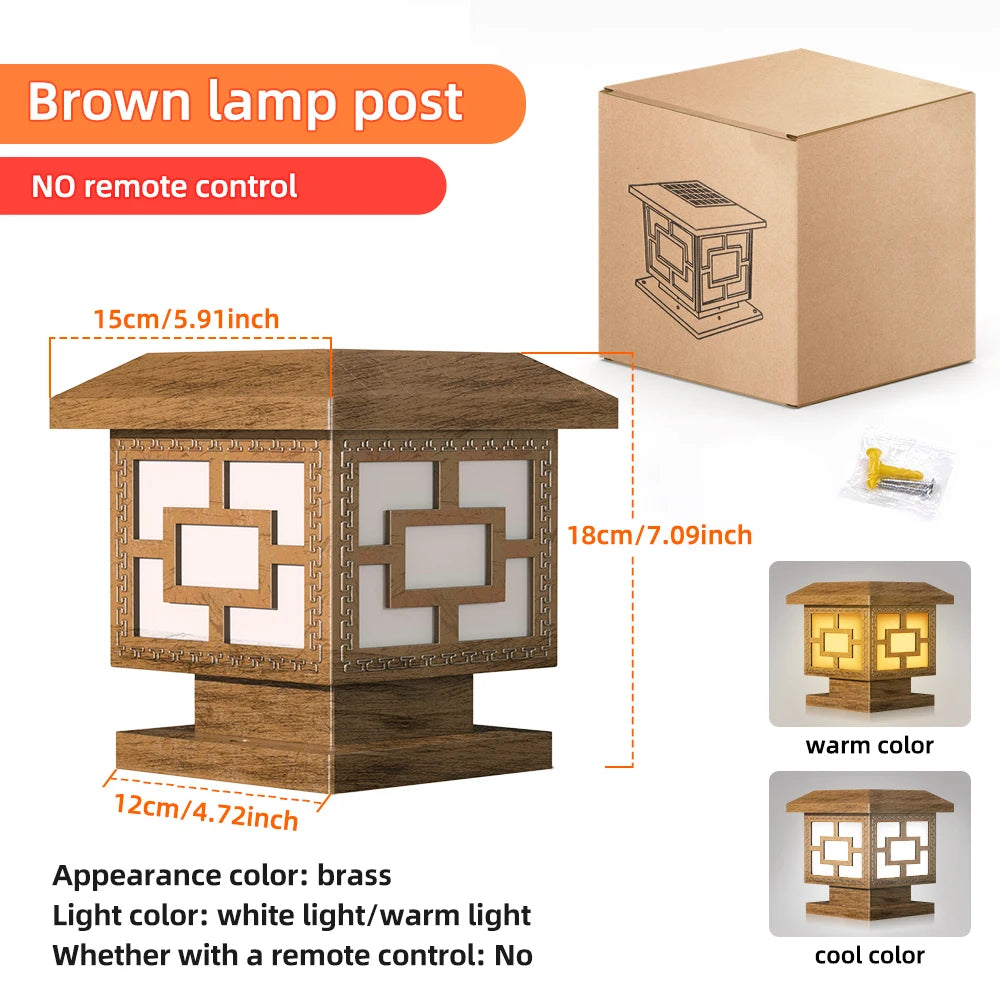 Outdoor LED Solar Stigma Post Cap Lights, Waterproof & 2 Color modes,