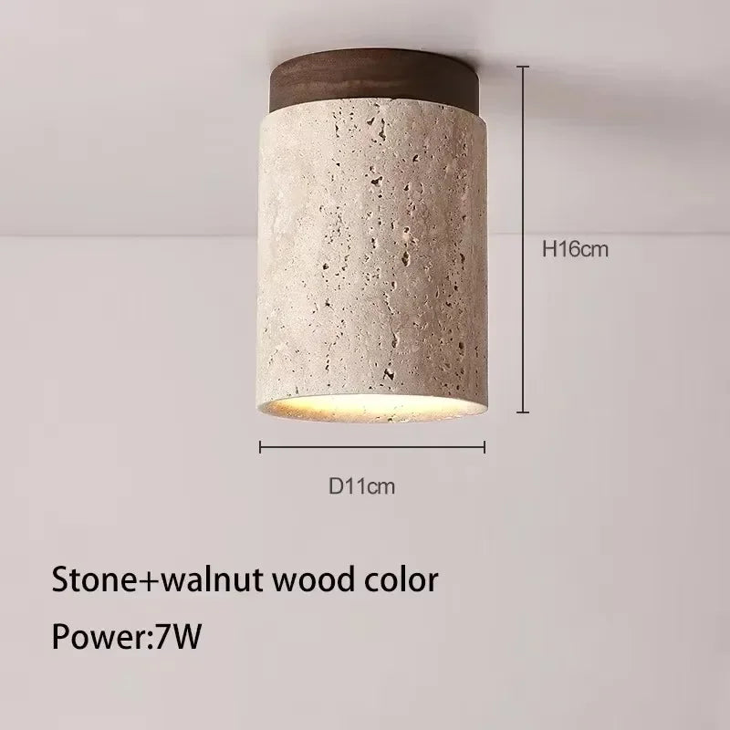 Japanese Stone Wood Ceiling Downlight