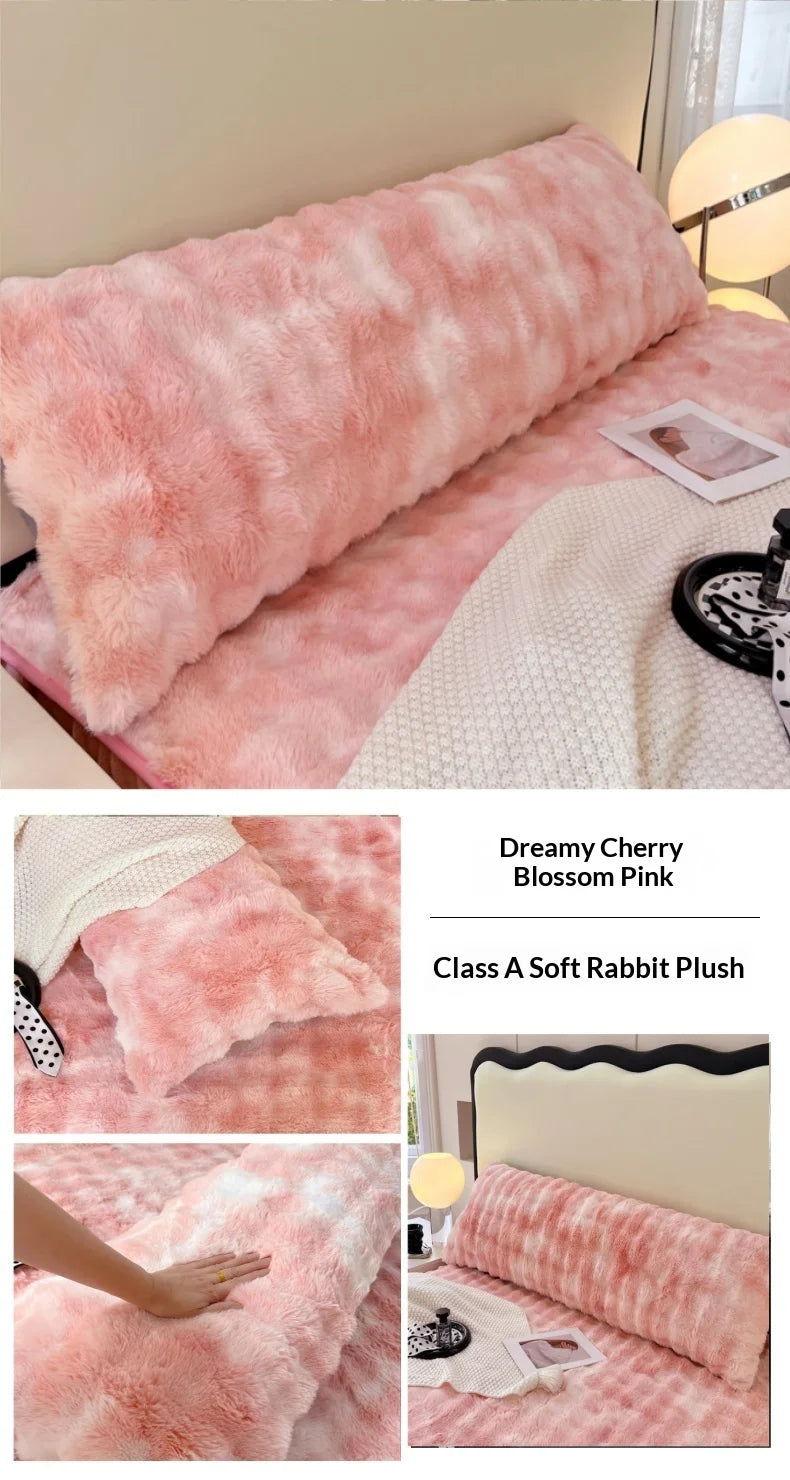 Solid Color Plush Long Pillowcase Cushion Cover