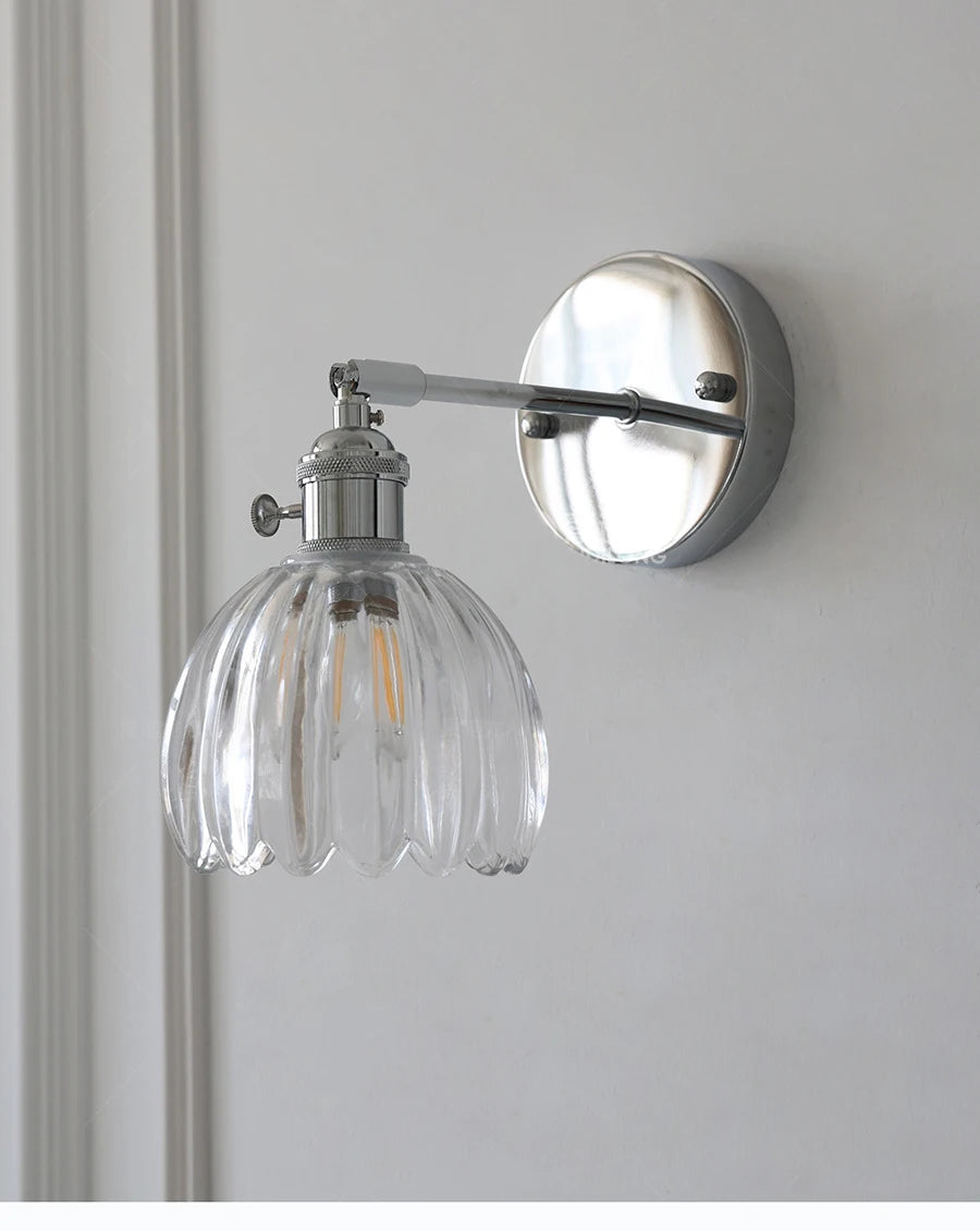 Fluted Glass Swing Arm Sconce