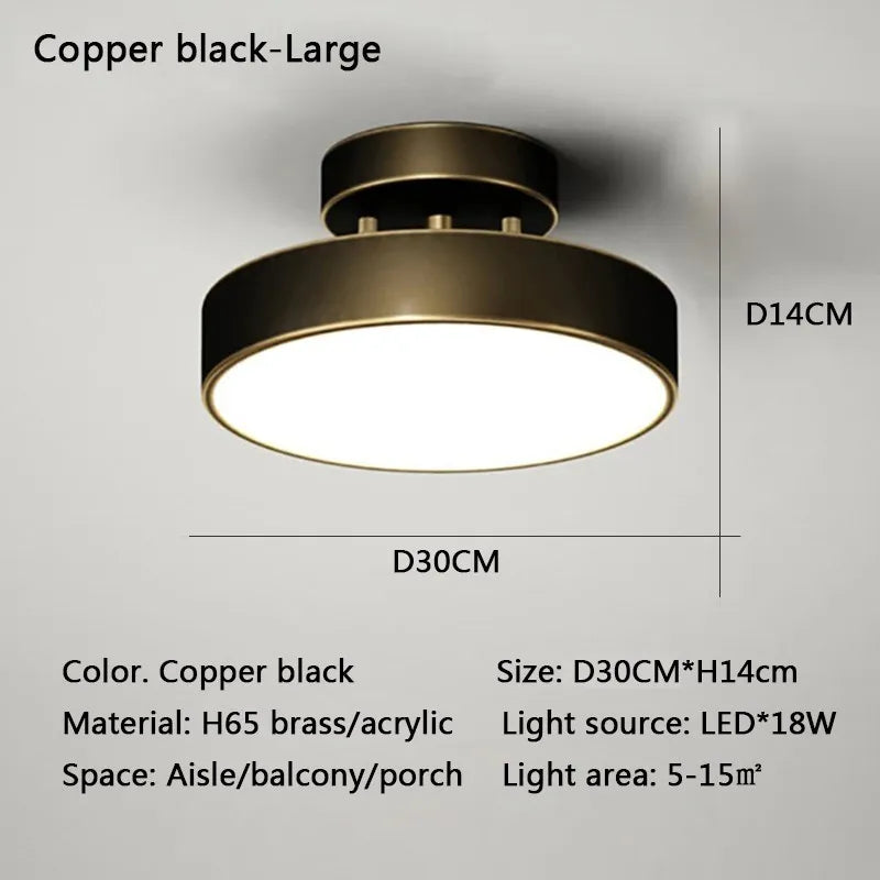 Nordic Copper Round Ceiling Light