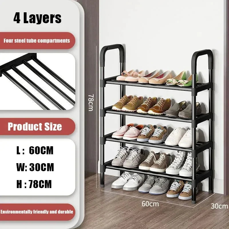 Shoes Organizer Multilayer Shoe Rack Metal Housing Entrance Rental Shelf Space Saving For Living Room And Dormitory Shoe Rack