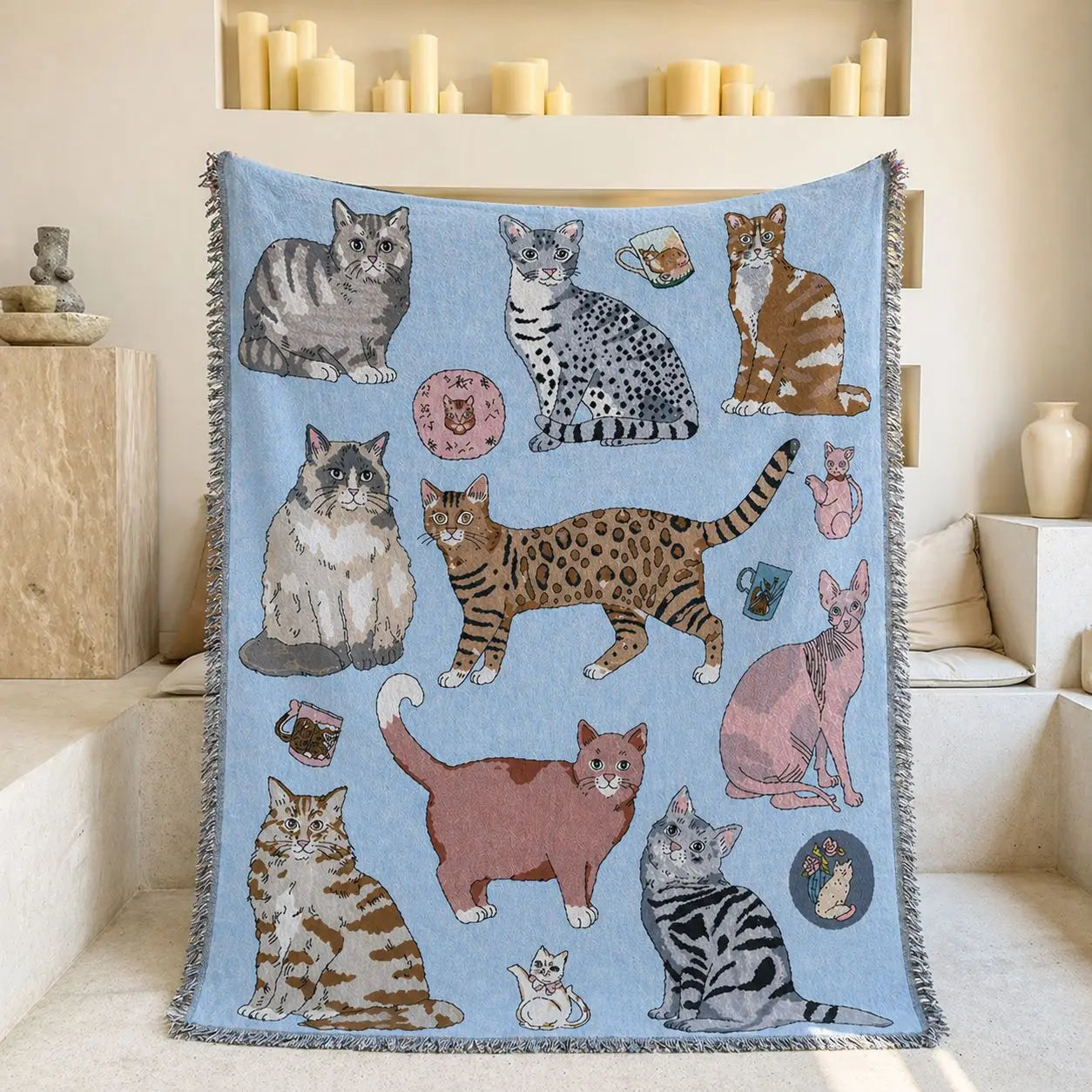 Leopard Jacquard Knit Throw