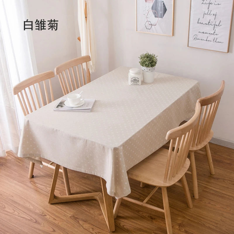 Nordic Style Tassels Cotton Linen Tablecloth,Modern Simplicity
