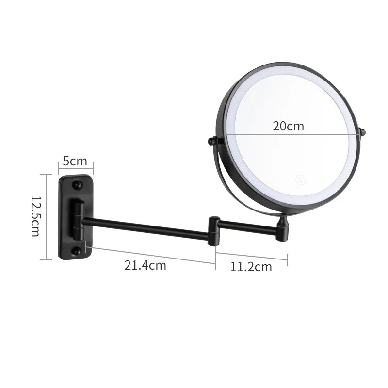 Double Sided Wall Mounted Shower Mirror with Lights