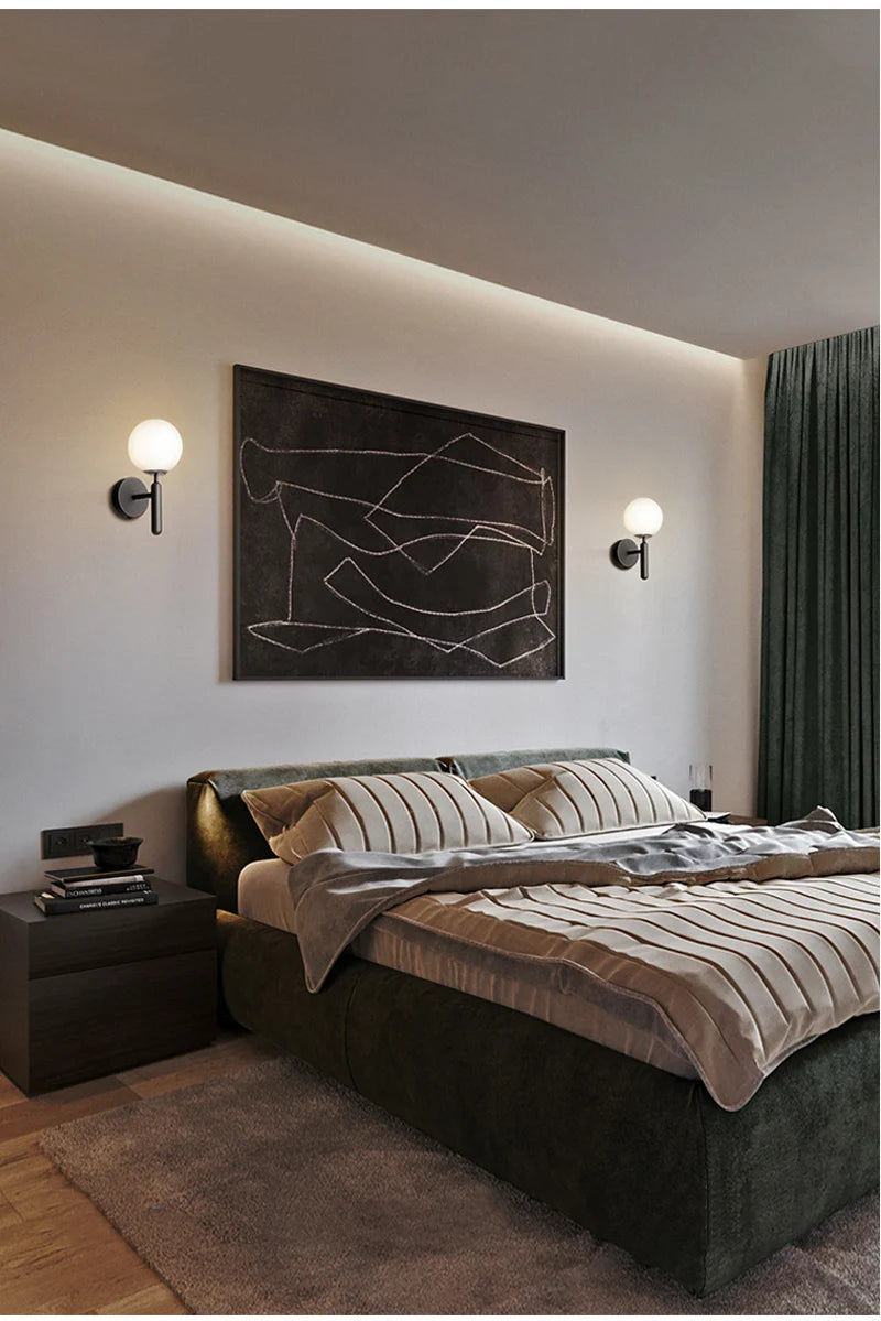 Globe Shade Bedside Wall Lamp