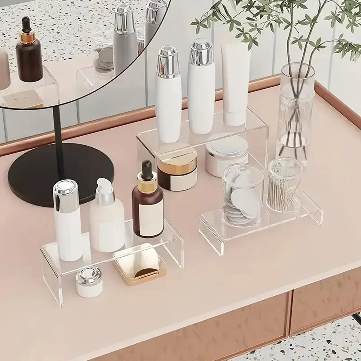 5pcs,Acrylic transparent display rack, multi-function storage rack, cosmetics, perfume, dolls, jewelry sorting rack