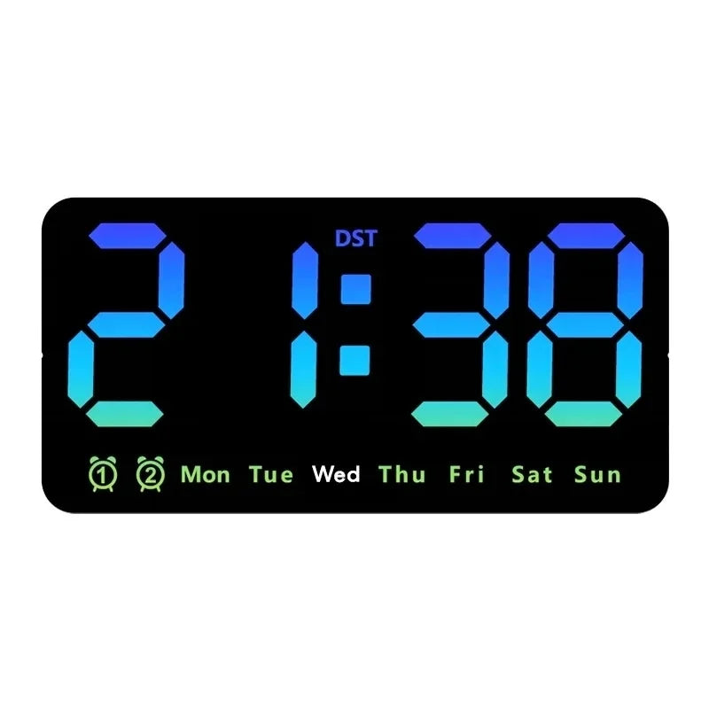 Voice Control Large Digital Wall Clock Temperature Date Week