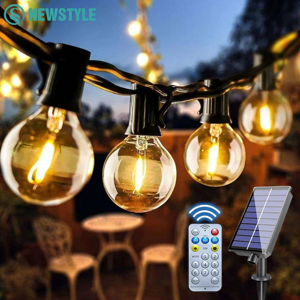 Solar G40 Globe Patio String Lights