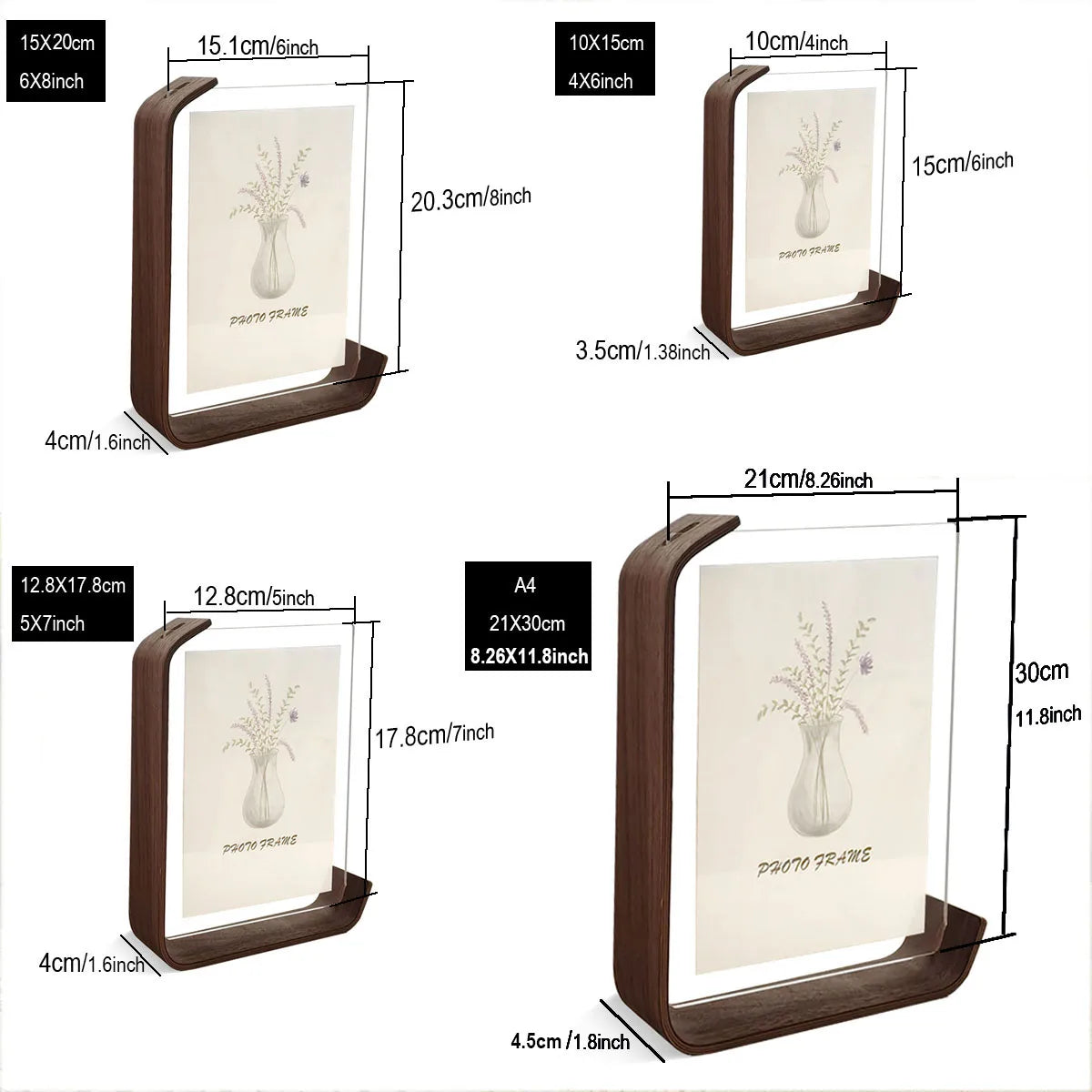 Bent Wood And Acrylic Photo Frame