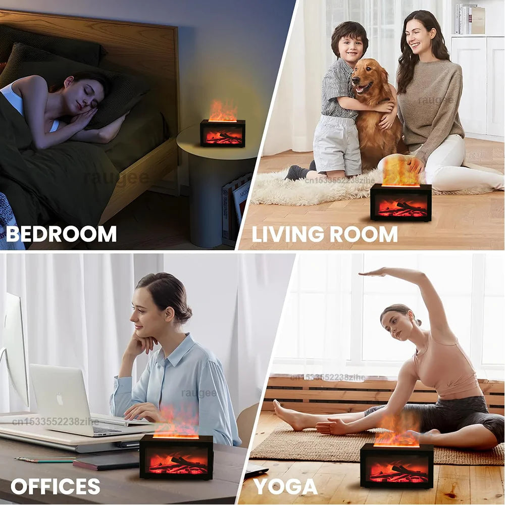 Fireplace Humidifier Aroma Flame Humidifier Fragrance Diffuser
