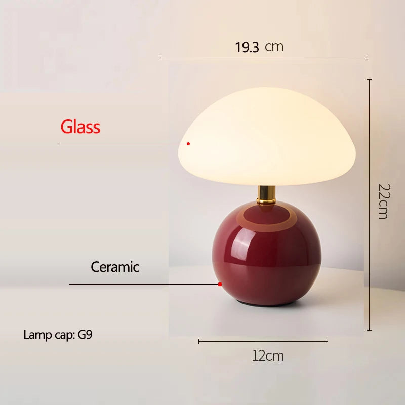 Ceramic Mushroom Bedside Table Lamp