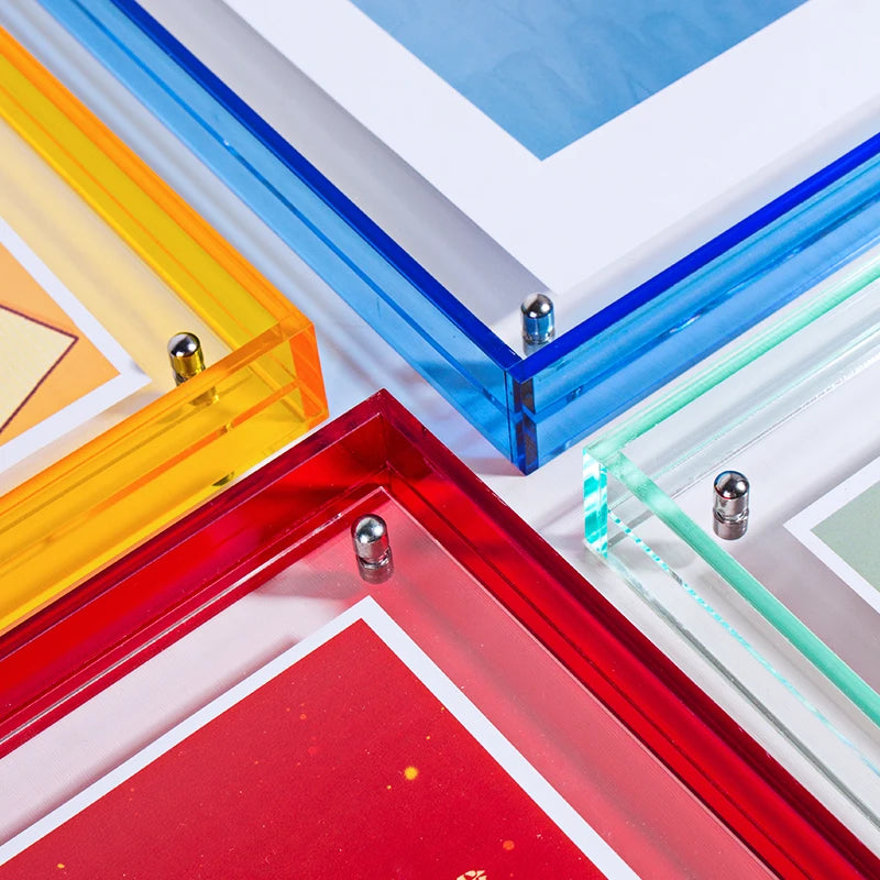Color Acrylic Photo Frame Transparent Poster Record Mounting Display